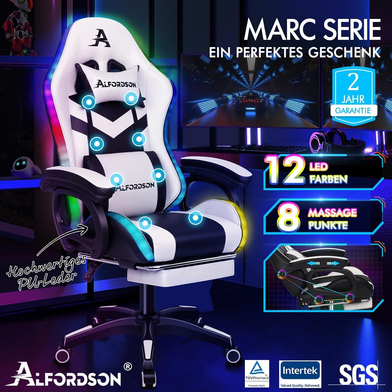 Gaming Stuhl mit LED RGB Beleuchtung und