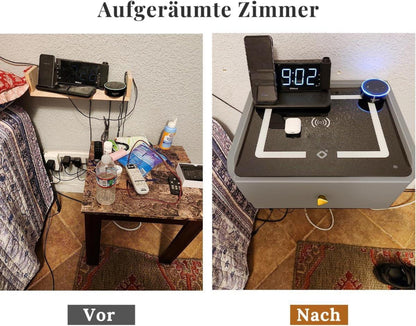 Hängender Nachttisch mit Ladefunktion LED-Beleuchtung für Jugendliche