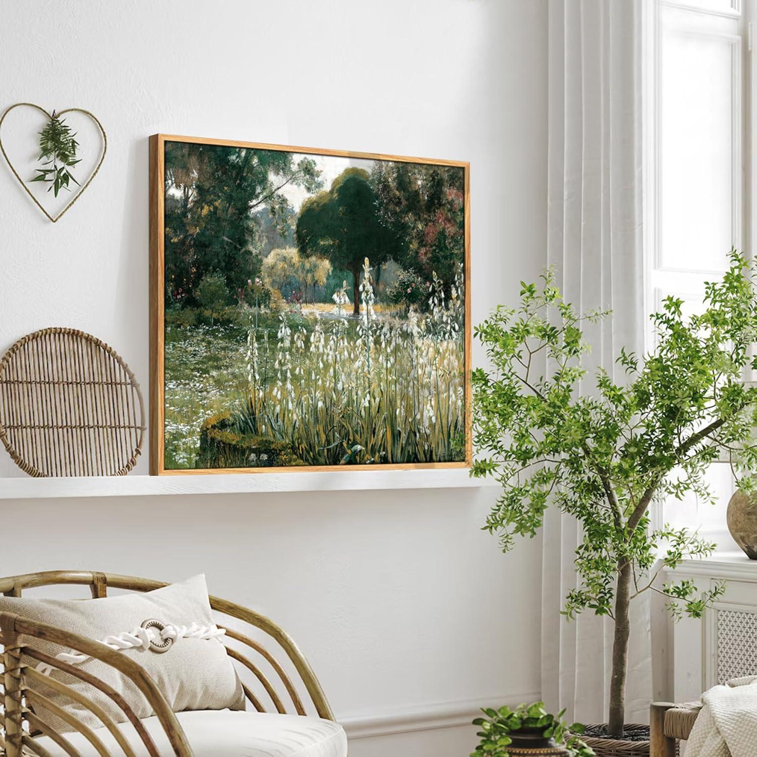 Vintage Leinwand Bild Sommer Landschaft Natur 30x40 cm