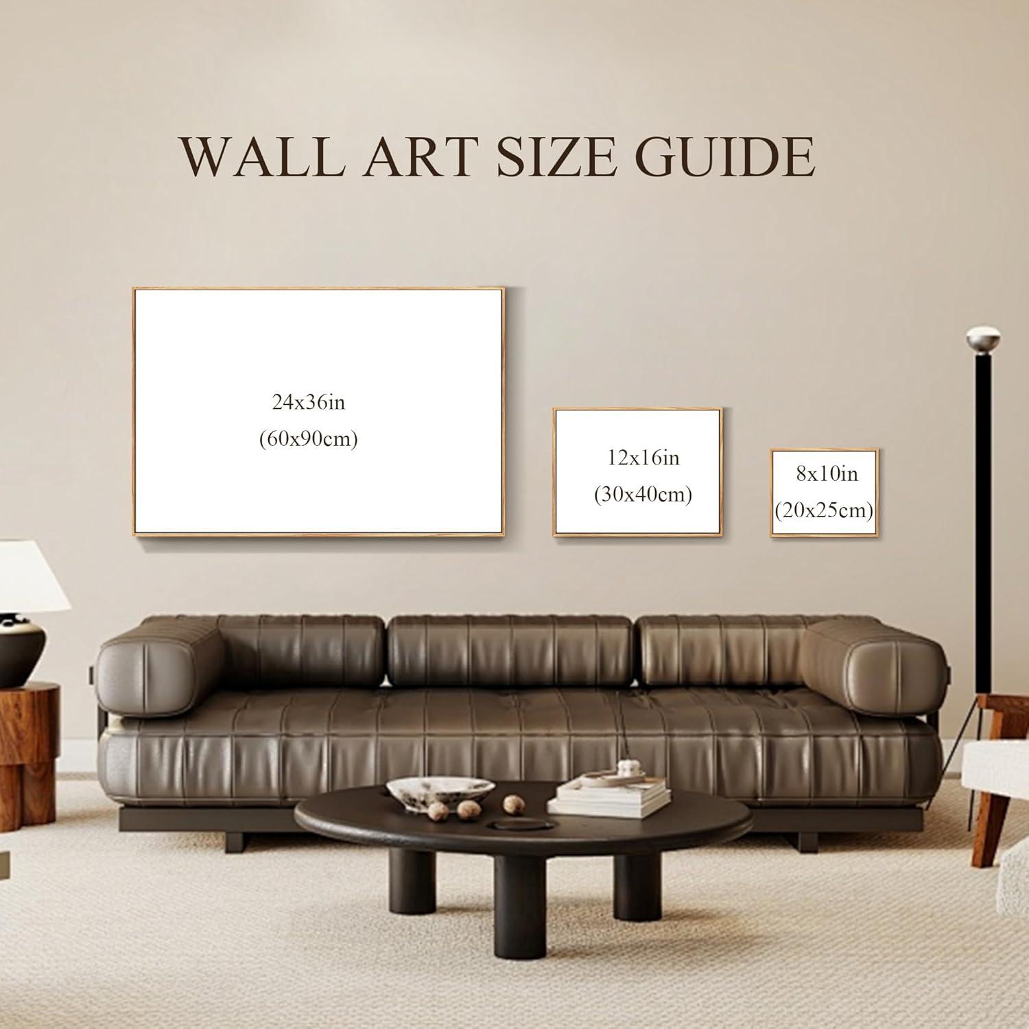 Vintage Leinwand Bilder mit Rahmen Holz 30x40 cm Wandbilder Wohnzimmer