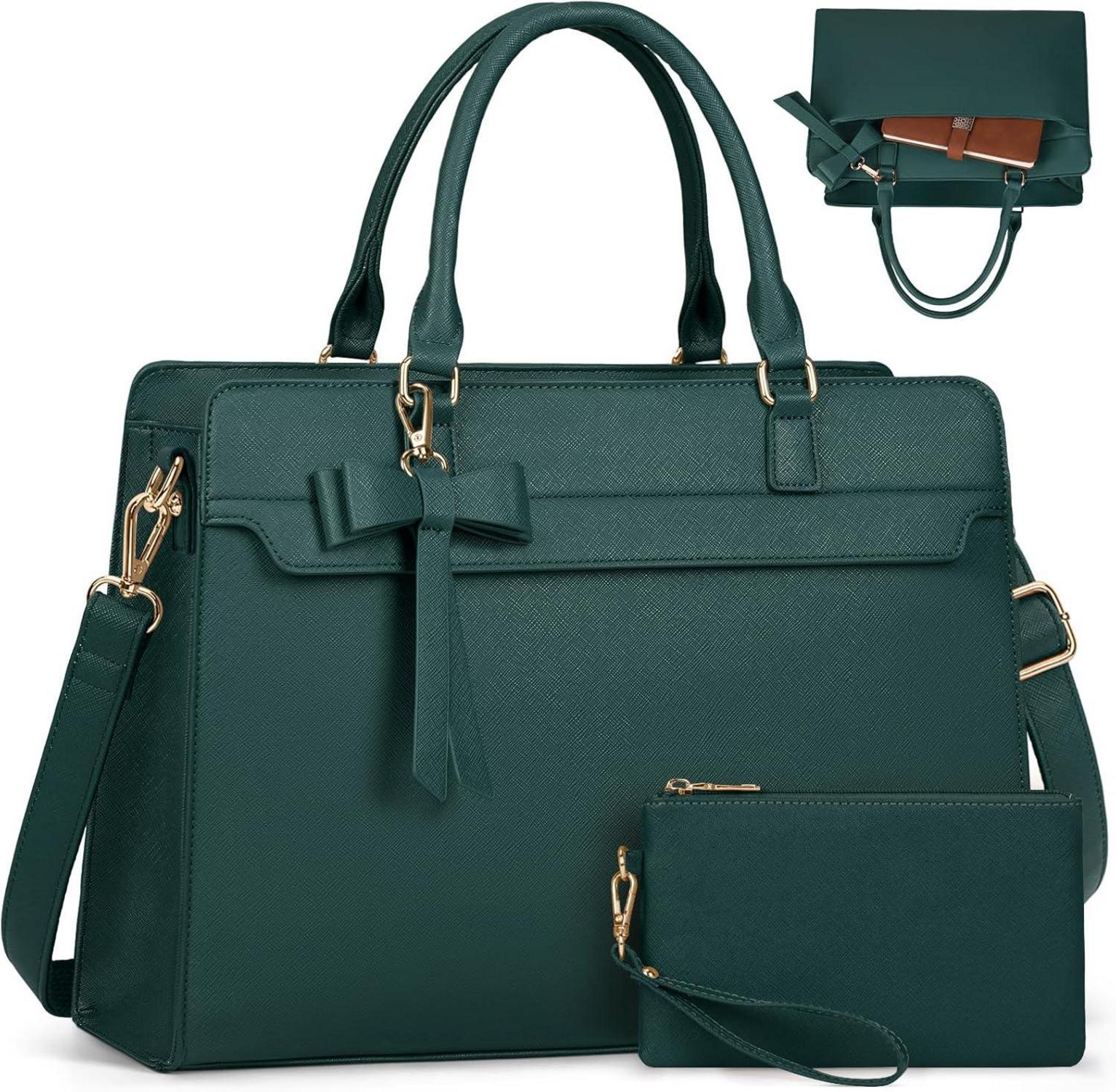 Wasserdichte Handtasche Damen 15.6 Zoll Laptoptasche Grün