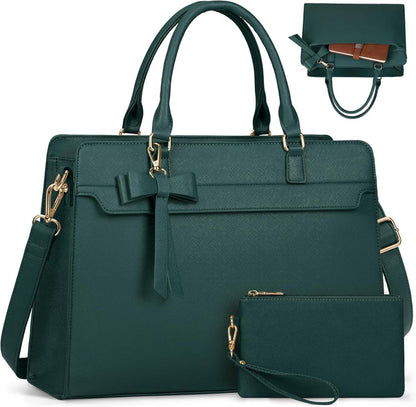 Wasserdichte Handtasche Damen 15.6 Zoll Laptoptasche Grün