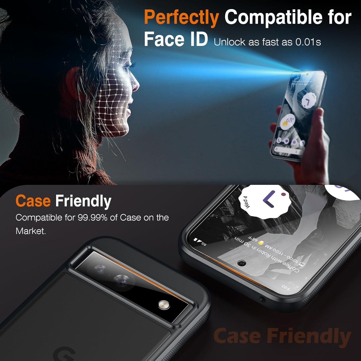 Panzer Schutzglas und Kameraschutz für Google Pixel 8a, 2+2 Set