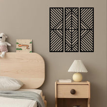 Moderne schwarze Metall-Wanddekoration Set, abstrakte