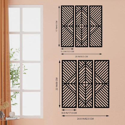 Moderne Geometrische Metall Wanddekoration Schwarz 3er-Set