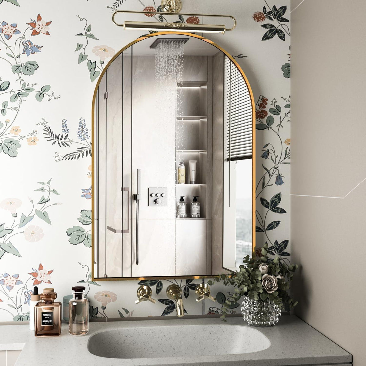 Gewölbter Wandspiegel 60x90cm - 2er Set Gold