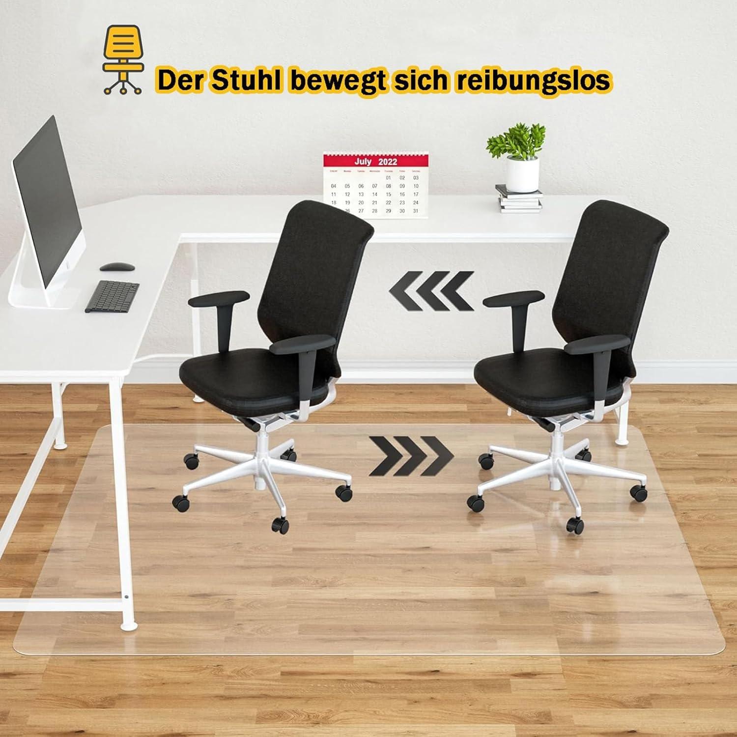 Bodenschutzmatte Bürostuhl 100x120cm Transparent - Schutzmatte ergonomisch