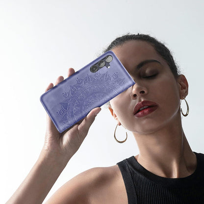 Samsung Galaxy A15 5G/4G Leder Flip Wallet Hülle - Lila