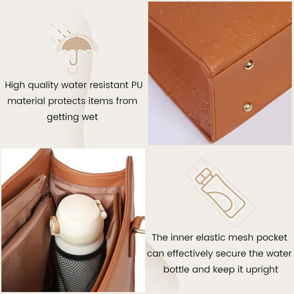 Große Damen Laptoptasche Shopper Wasserdicht PU Leder Braun