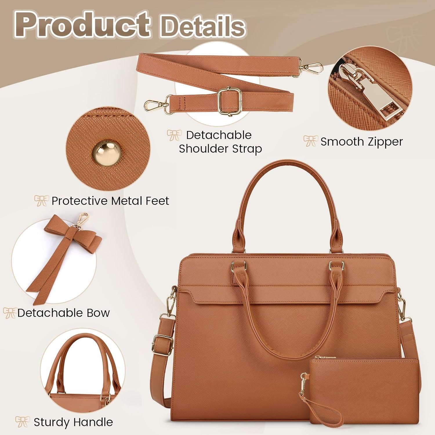 Handtasche Damen Shopper Groß 15.6 Zoll Laptoptasche Wasserdicht PU