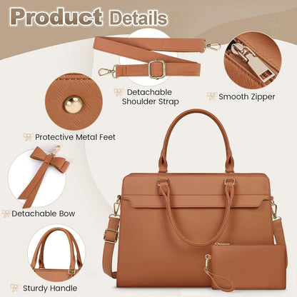 Handtasche Damen Shopper Groß 15.6 Zoll Laptoptasche Wasserdicht PU