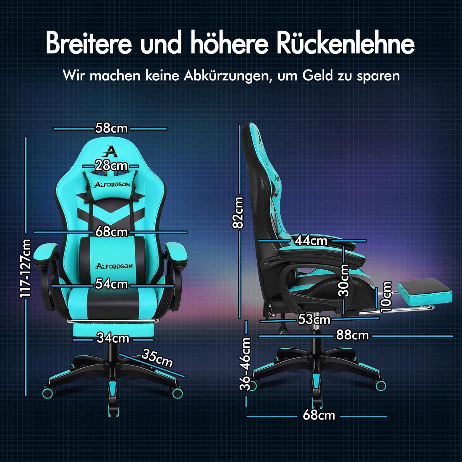 Gaming Stuhl RGB LED Massage Gaming Chair mit