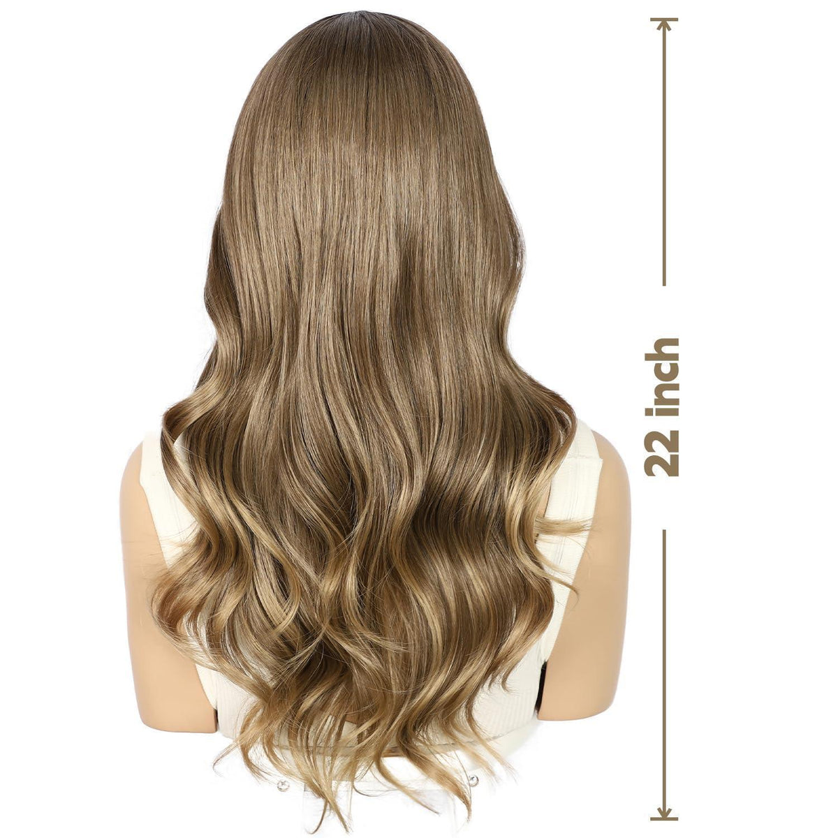 Braune Körperwelle Lace Front Perücke 22 Zoll Synthetisch