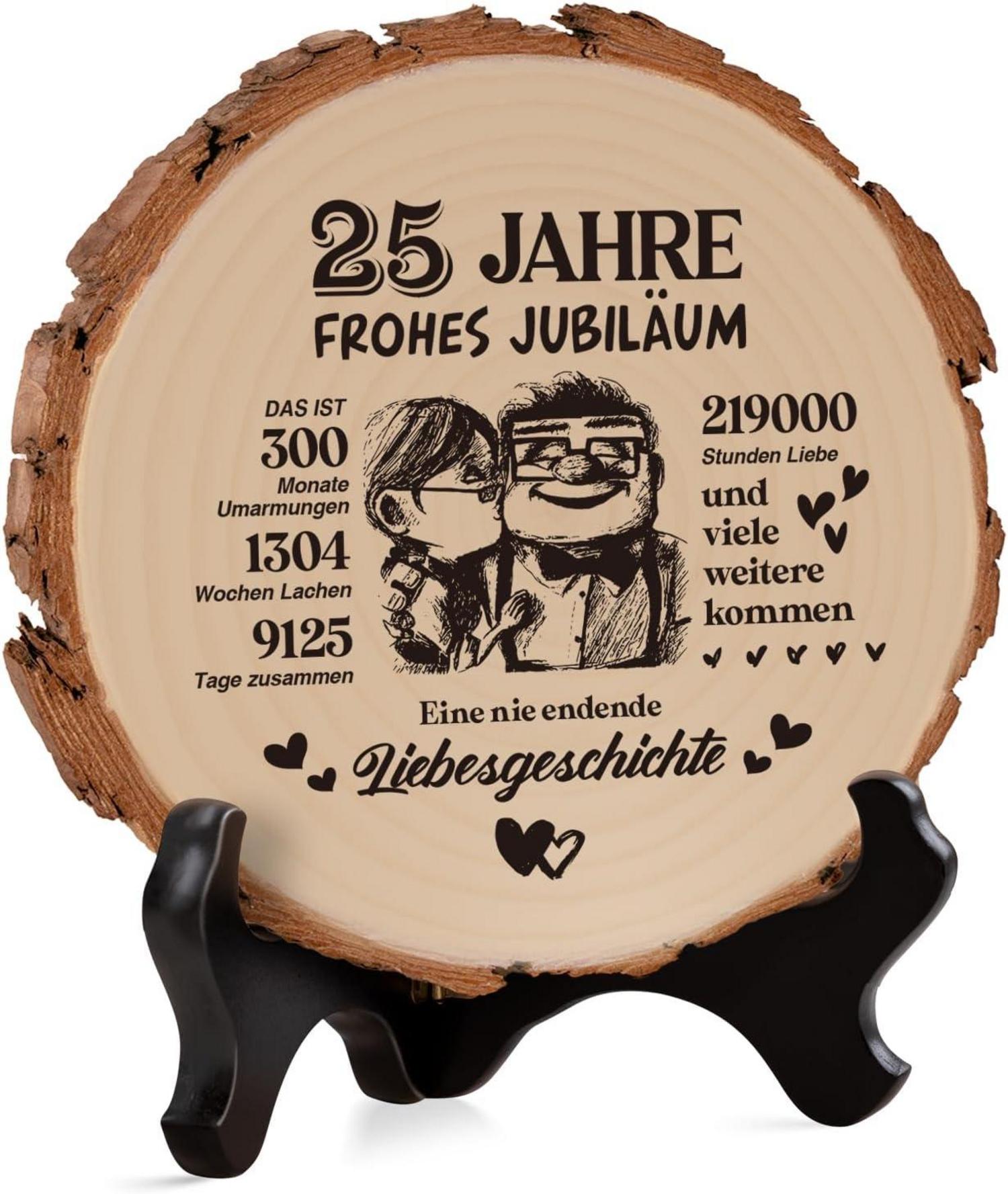 Holzplakette 25 Hochzeitstag Geschenk Silberhochzeit Deko
