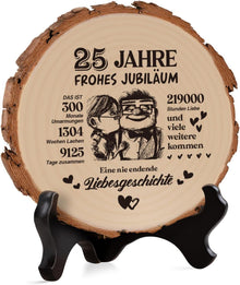 Holzplakette 25 Hochzeitstag Geschenk Silberhochzeit Deko
