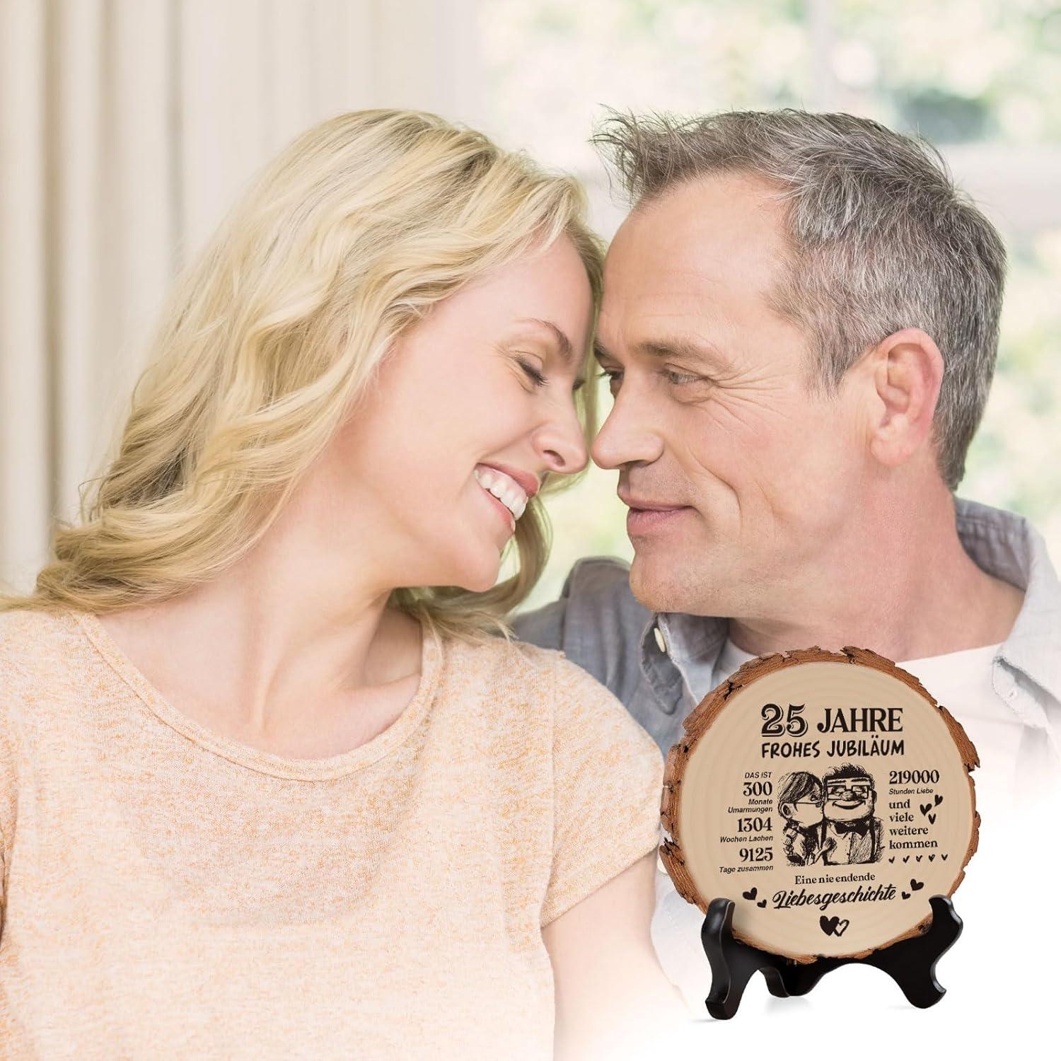 Holzplakette Silberhochzeit Geschenk für Paare Ihn Sie 25. Hochzeitstag