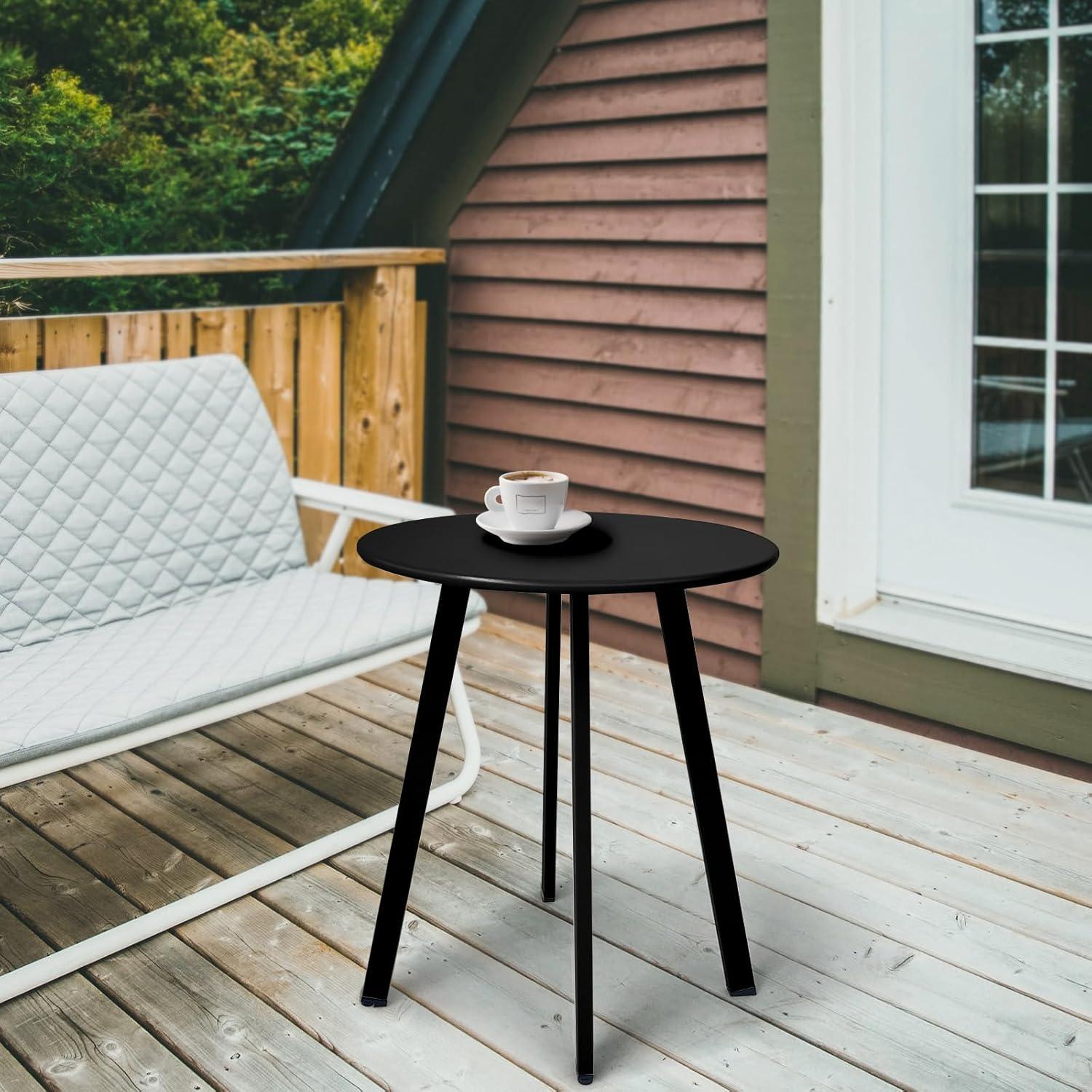 Wetterbeständiger Outdoor Beistelltisch Metall Stahl