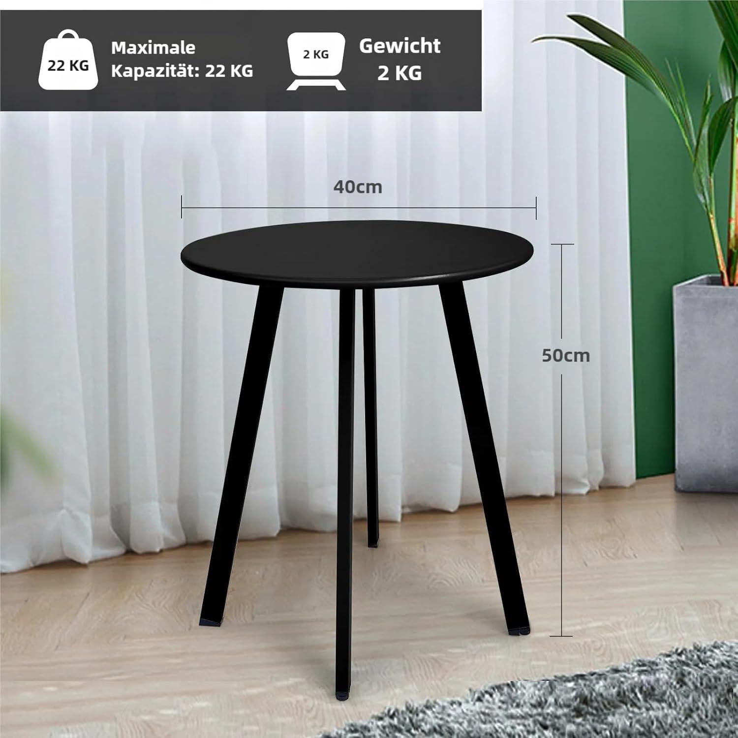 Beistelltisch Outdoor Indoor Metall Stahl Wetterfest Schwarz