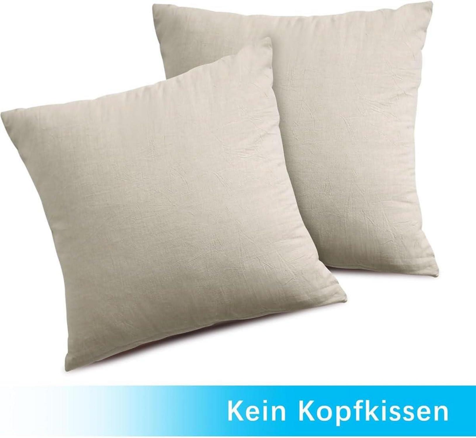Kissenbezug 2er Set 60x60 cm 100% Baumwolle Reißverschluss