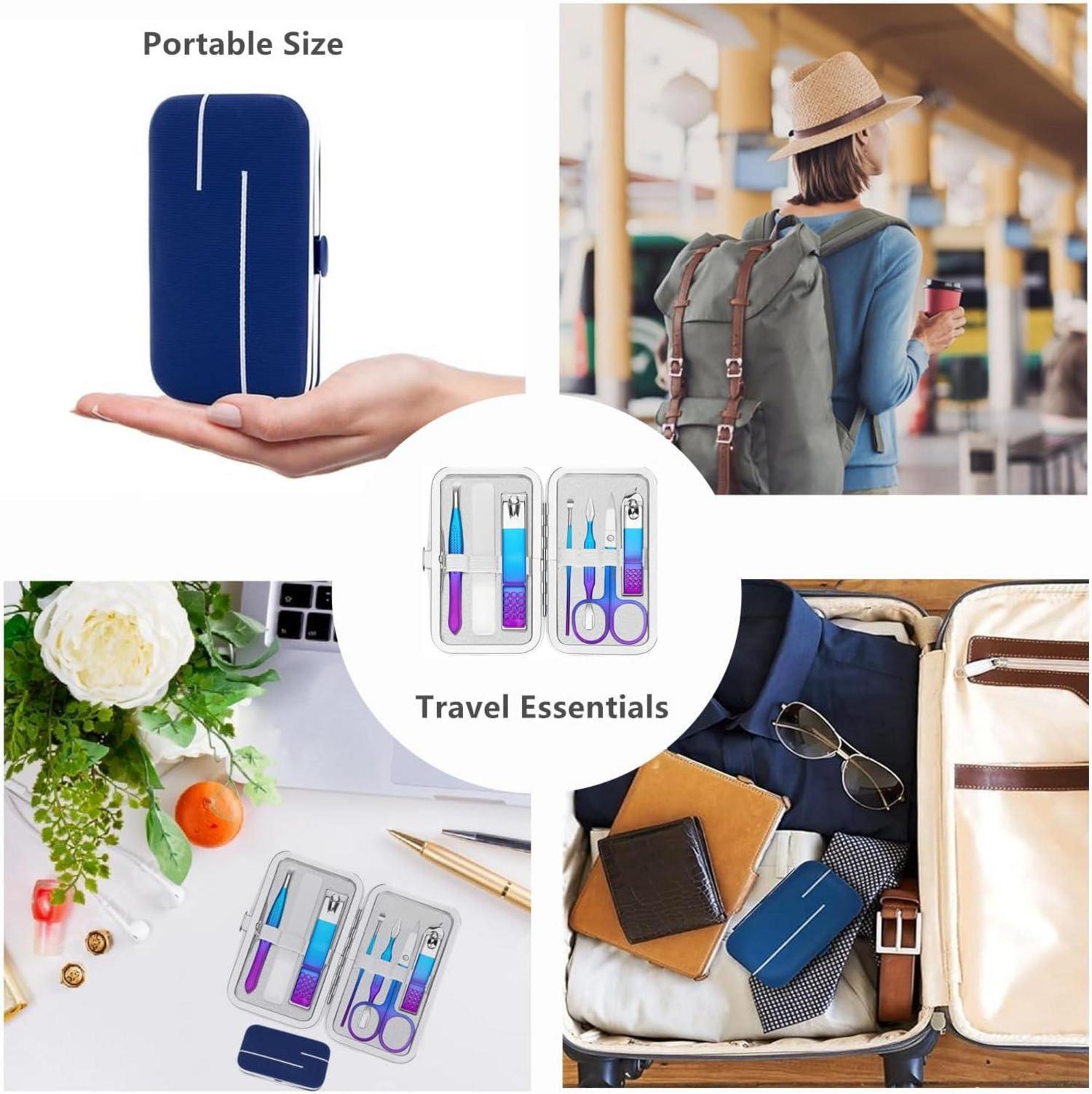 Maniküre Pediküre Set Edelstahl Nagelpflege Werkzeug Etui Outdoor