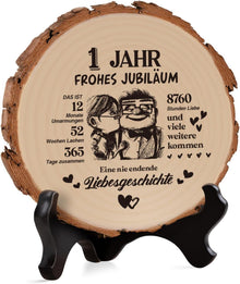 Holzplakette 1. Hochzeitstag Geschenk für Paare Ehefrau Mann