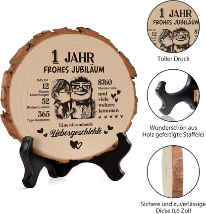 Holzplakette Geschenk 1. Hochzeitstag Liebe Paare Ehemann Ehefrau 1 Jahr