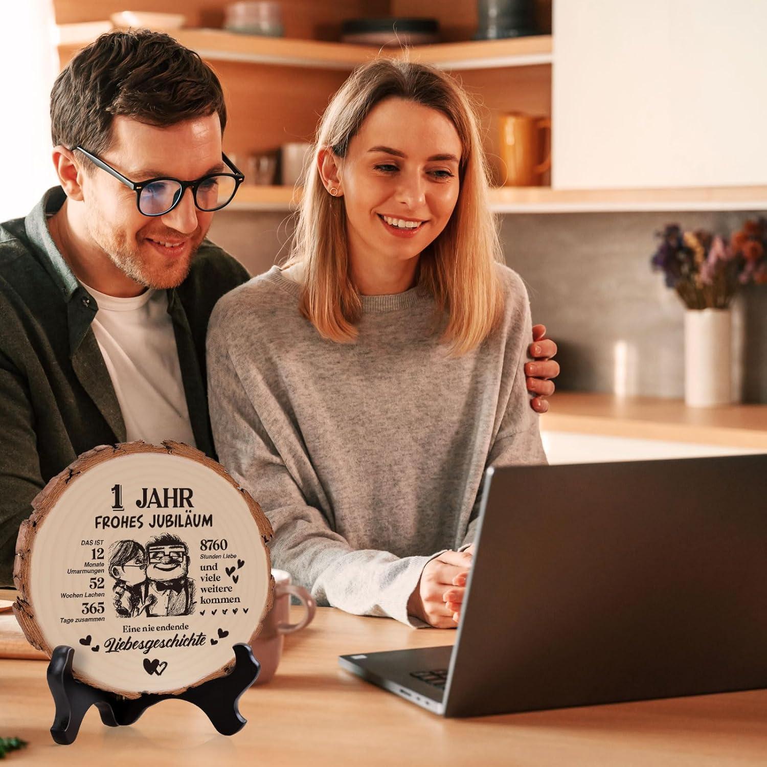Holzplakette 1. Hochzeitstag Geschenk Liebe Ehepaar Dekoration