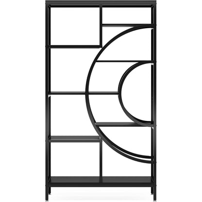 Industrielles Bücherregal 179cm – 8-Stöckig, Schwarz