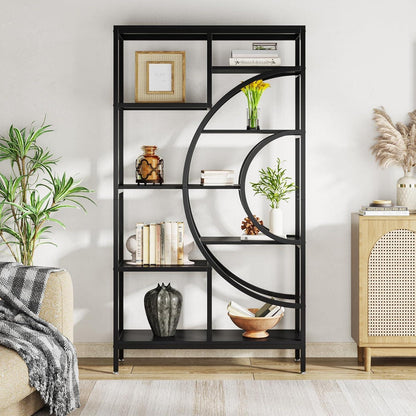 Industrielles Bücherregal 179cm – 8-Stöckig, Schwarz