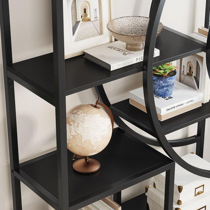 Industrielles Bücherregal 179cm – 8-Stöckig, Schwarz
