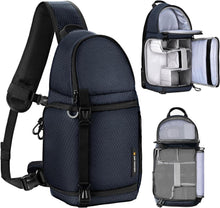 Kamera Sling Tasche Blau DSLR Fotografie Crossbody Rucksack