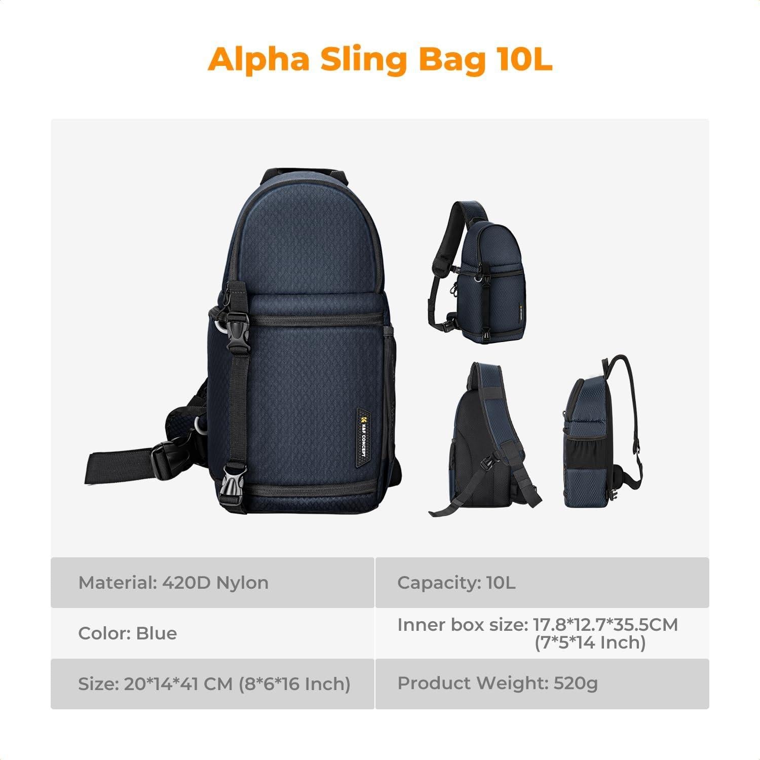 K&F Konzept Kamera Sling Tasche Blau 10L DSLR Fotografie Crossbody Rucksack