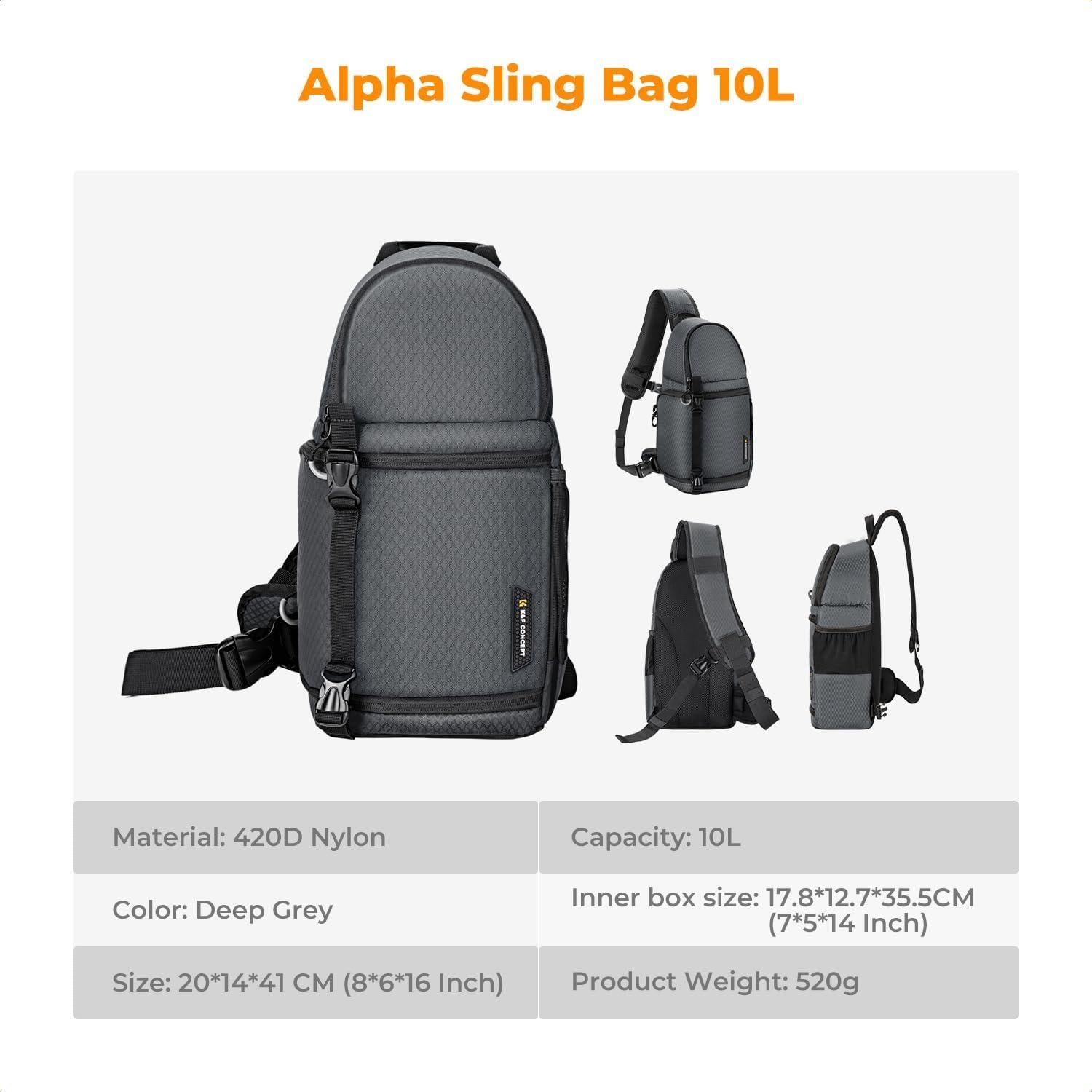 K&F Concept Kamera Sling Tasche Crossbody Schultertasche DSLR Fotografie Grau