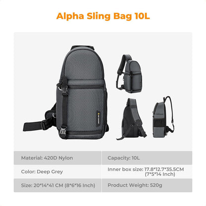 K&F Concept Kamera Sling Tasche Crossbody Schultertasche DSLR Fotografie Grau