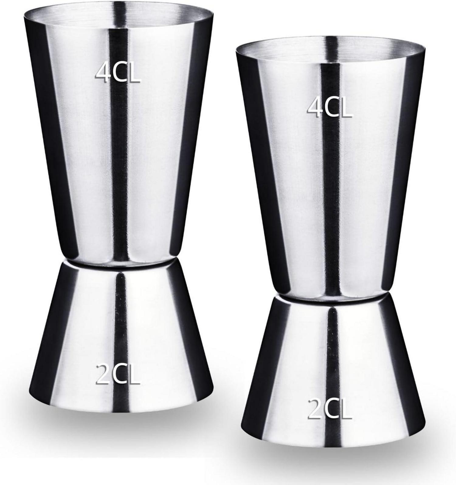 Cocktail Messbecher Set 2er Pack 2cl 4cl Dual Spirit Measure Cup
