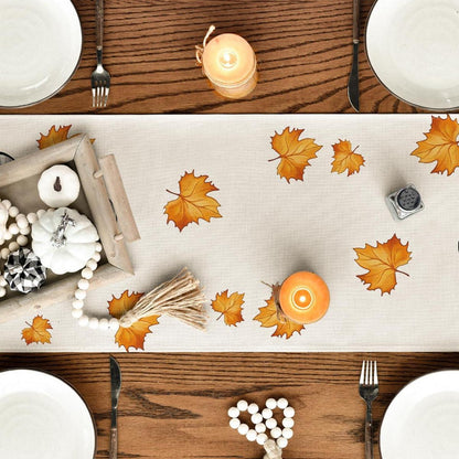 Artoid Mode Herbst Tischläufer Kürbisse Ahornblätter 40x240 cm Beige