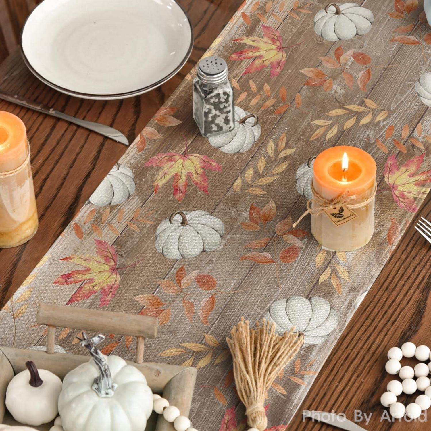 Herbst Tischläufer Orange Kürbisse 40x180 cm - Dekoration & Party