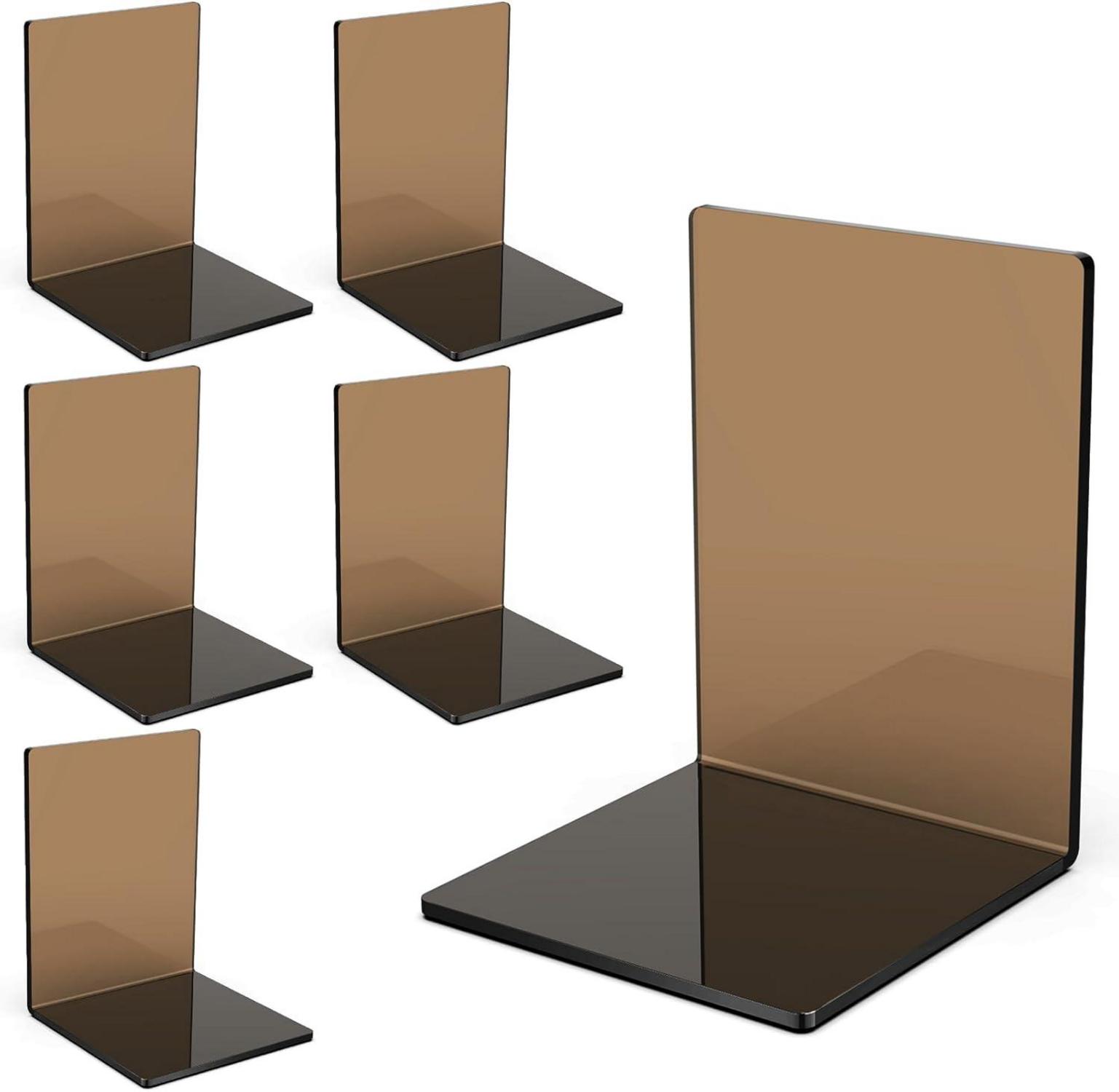 Transparente Acryl Buchstützen 6er Set Rutschfeste Bücherhalter