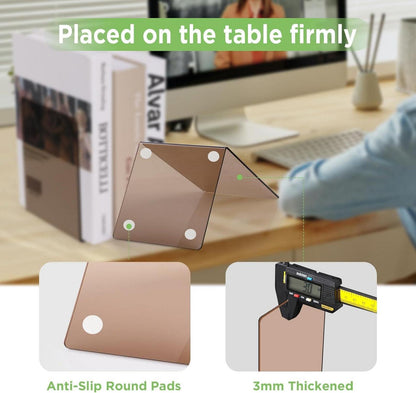 Acryl Buchstützen Set Braun Transparent Rutschfest 6 Stück
