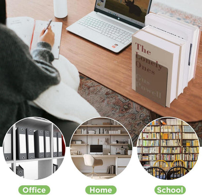 6x Acryl Buchstützen Braun Transparent Rutschfest für Regal Bücherhalter