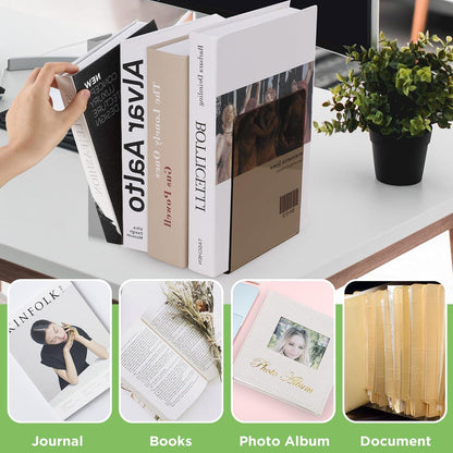 6x Acryl Buchstützen Braun Transparent Rutschfest für Regal Bücherhalter