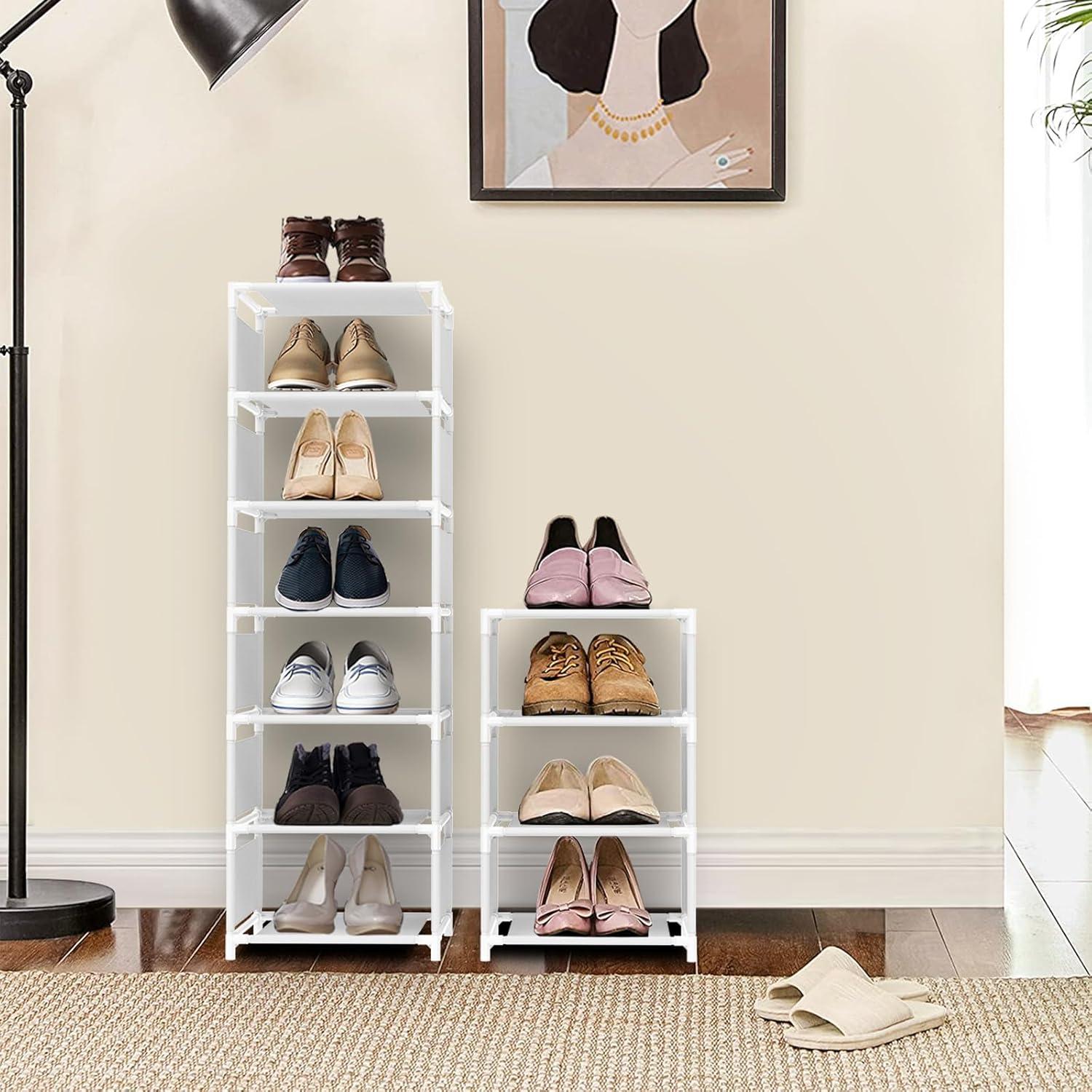 10-Ebenen Schuhregal schmal Metall für 10 Paare Schuhregal