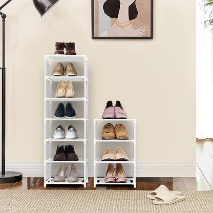 10-Ebenen Schuhregal schmal Metall für 10 Paare Schuhregal