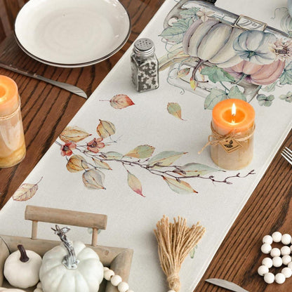 Artoid Mode Herbst Kürbis Lastwagen Tischläufer 40x100 cm Beige