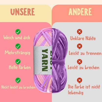 4er Set Easy Yarn Häkelgarn für Anfänger in Regenbogenfarben