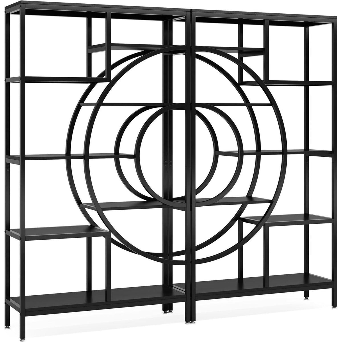 Industrielles Bücherregal 179cm – Geometrisches Regal mit Metallrahmen