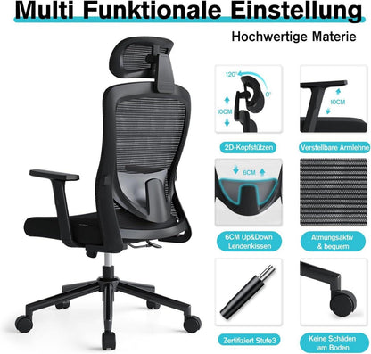 Ergonomischer Bürostuhl mit verstellbarer