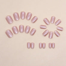 24 Stück Metallic Pink Glänzende Press On Nägel Künstliche