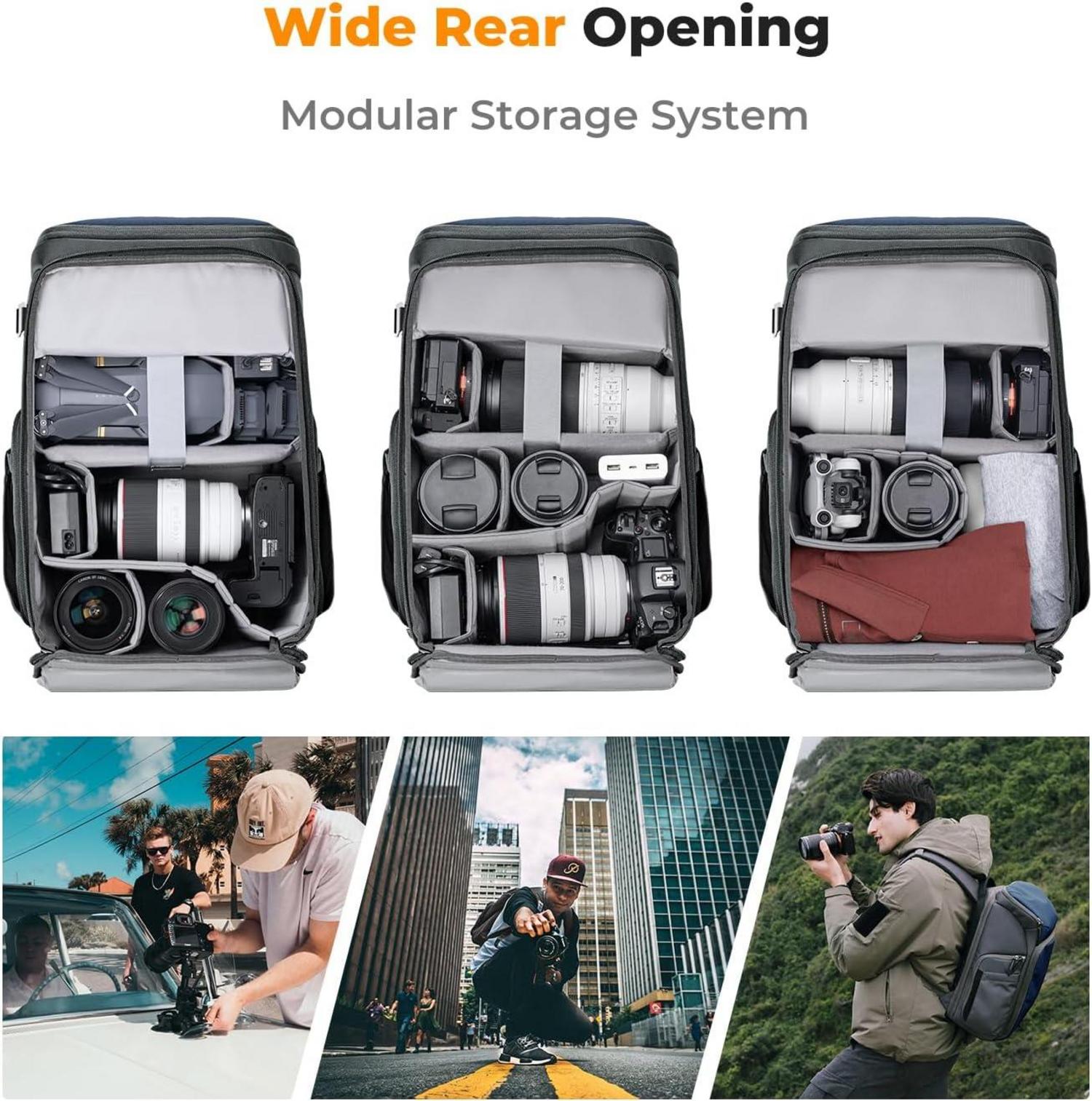 Kamerarucksack 25L mit 16Zoll-Laptopfach für Canon Nikon