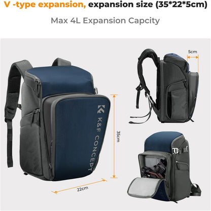Kamerarucksack 25L mit Laptopfach für Canon Nikon Sony DJI Mavic Drone